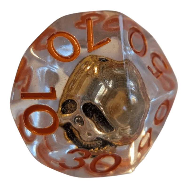 Totenkopf Würfel – Skull Dice Transparent (7er Set)