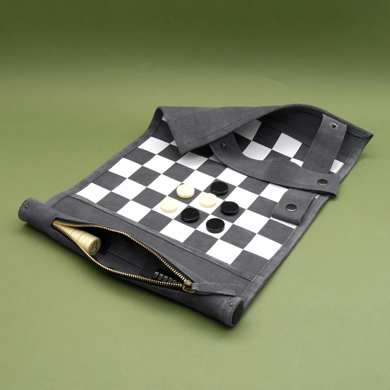 REISE-SCHACH/DAME - 100% Leder