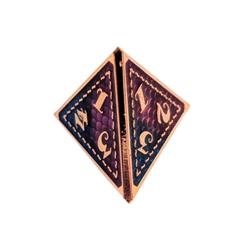 Metall Würfelset "Dragon Scale" | Roségold Blau-Lila | 7er RPG Würfelset