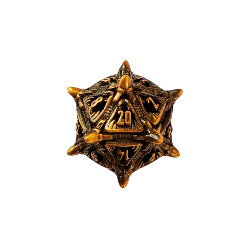 Metall Würfelset Hollow "Big Mouth Monster" | Antik Bronze | Fantasy Würfelset