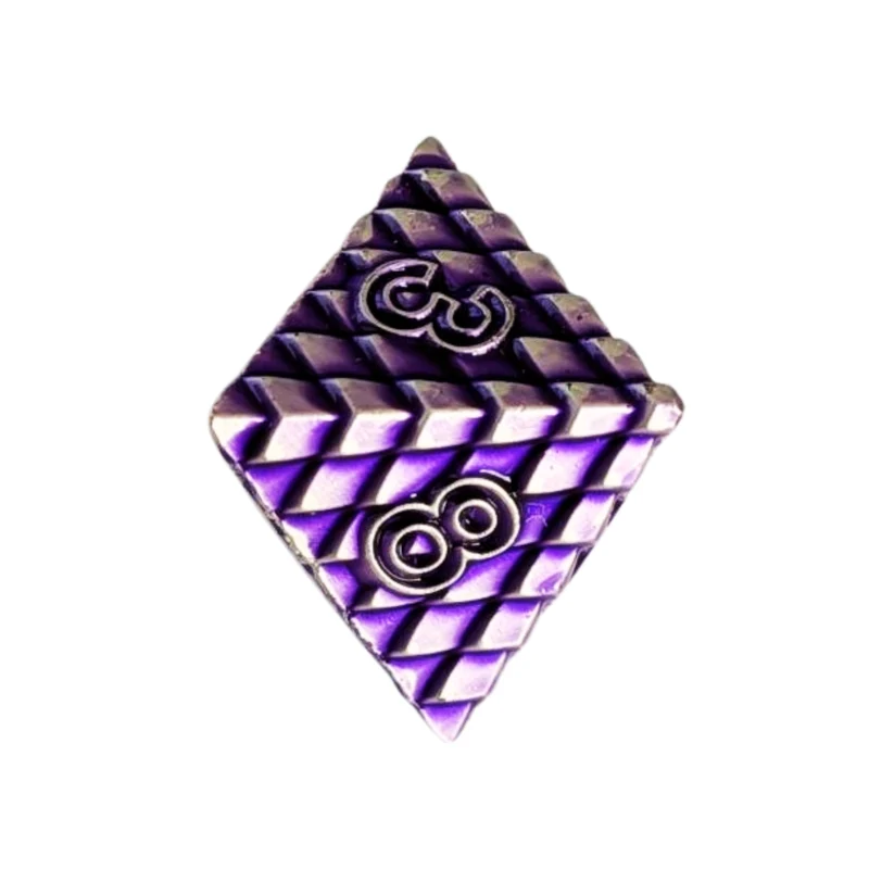 Dragon Scale Metallwürfel Set Lila – 7-teiliges RPG Würfelset mit Drachenauge