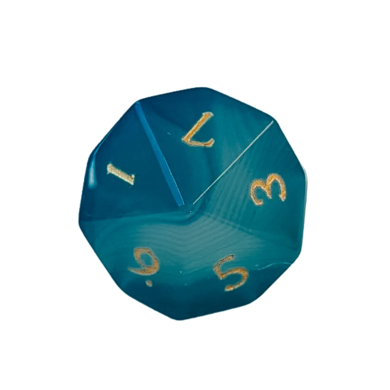 Blue Agate Dice – RPG Würfelset | Ozeanblau & Gold (blauer Achat)