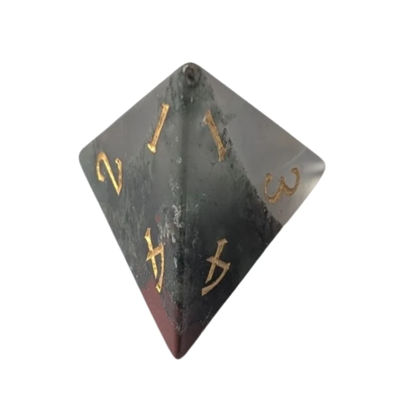 Dragon Blood Dice / Bloodstone Edelstein Würfelset | Schwarz/Rot mit goldenen Zahlen