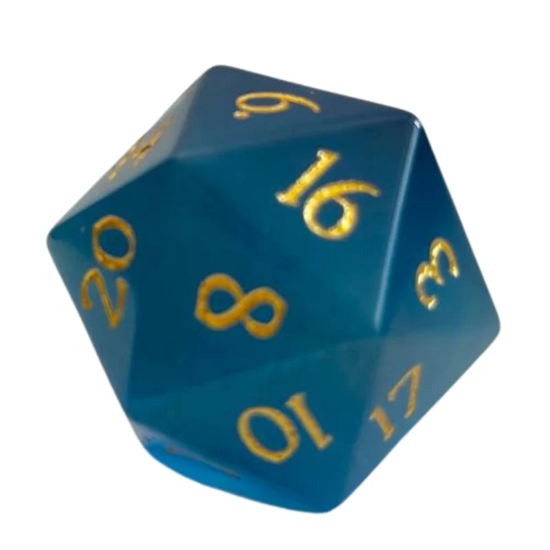 Blue Cat's Eye / Sapphire Blue Dice – RPG Würfelset | Blau & Gold