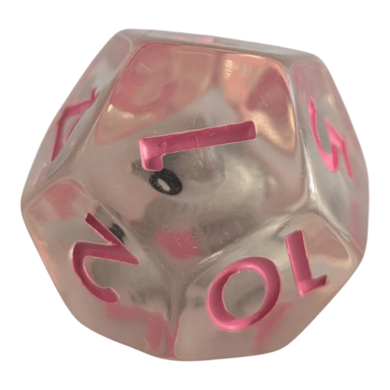 Rabbit Dice Set / Hasenwürfel 7er Set (transparent / rosa)
