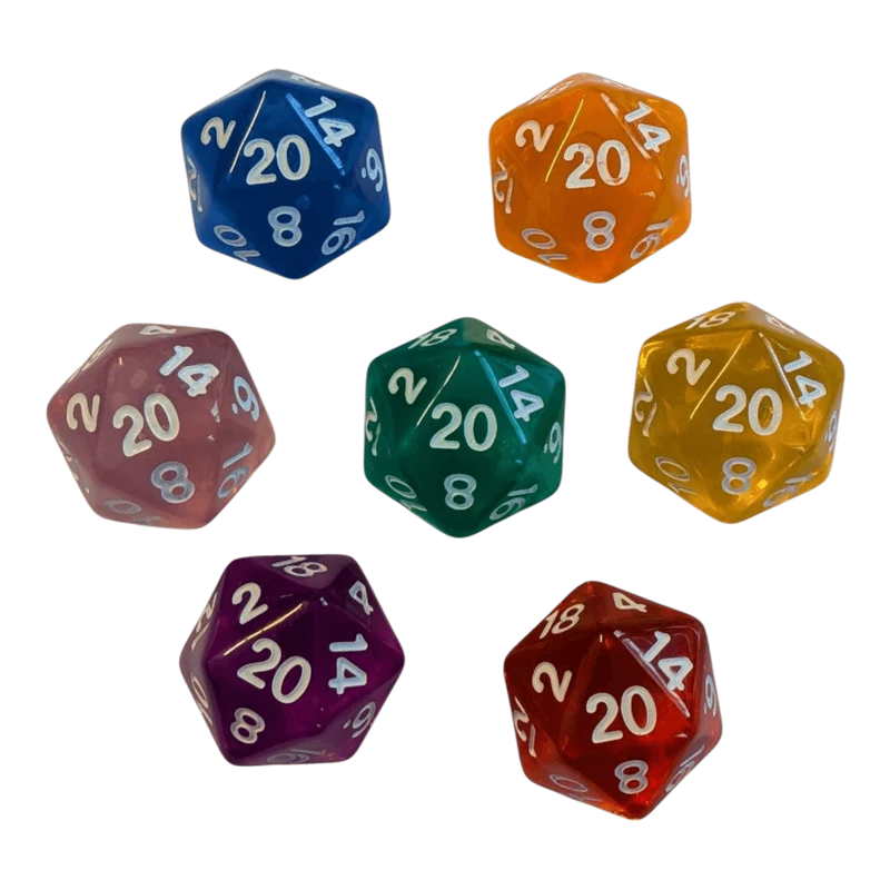 Transparentes W20-Set (7 Farben)