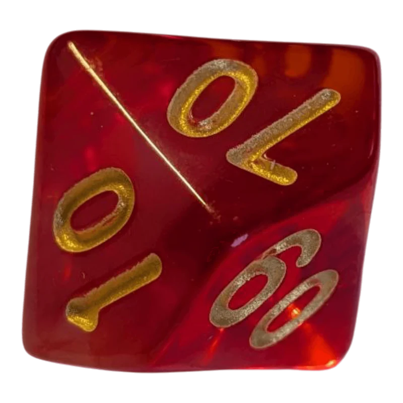 Rotes Würfelset – Matt/Transparent mit Nebeloptik (7er Set)