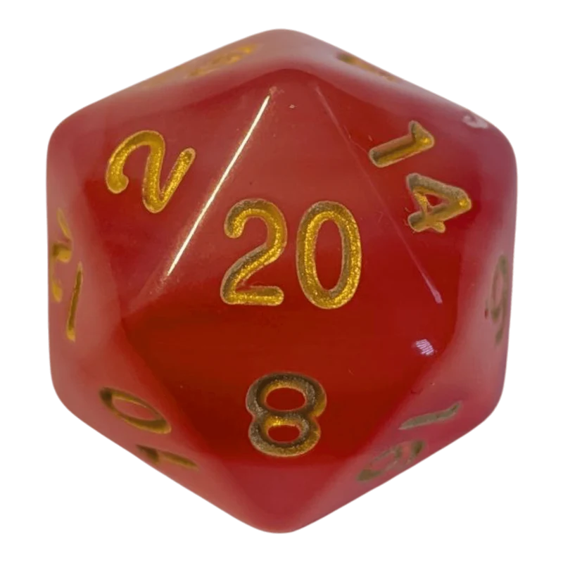 Rotes Würfelset – Matt/Transparent mit Nebeloptik (7er Set)