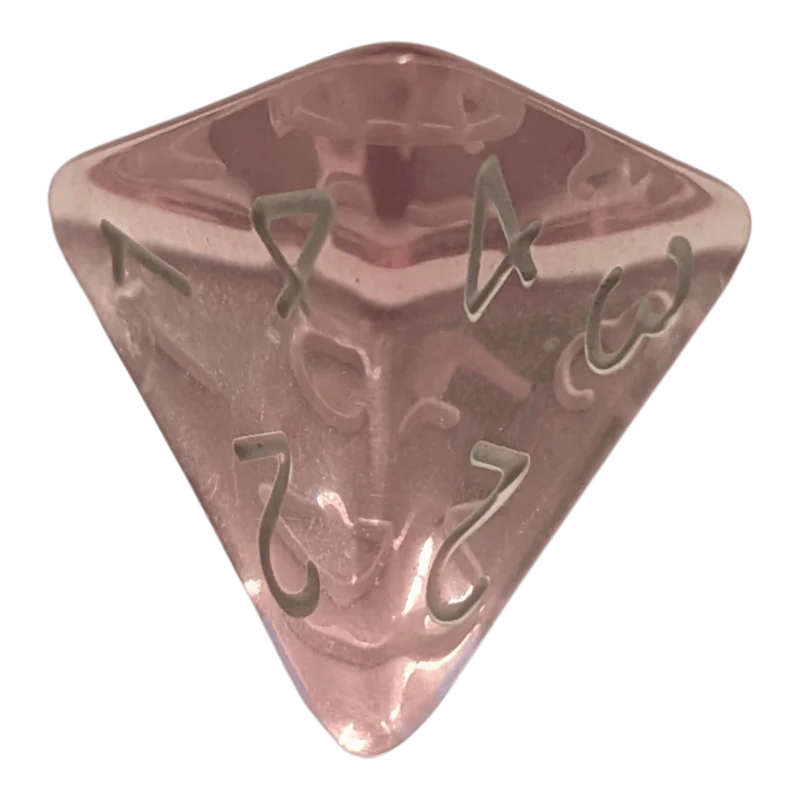 Transparentes Würfelset – Rosa/Rosé (7er Set)