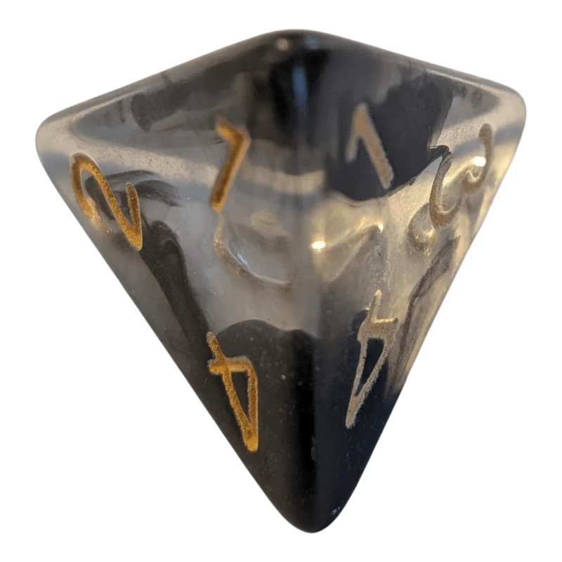 Nebula Dark Cloud Dice Set - Transparentes 7er Set Schwarz/Gold