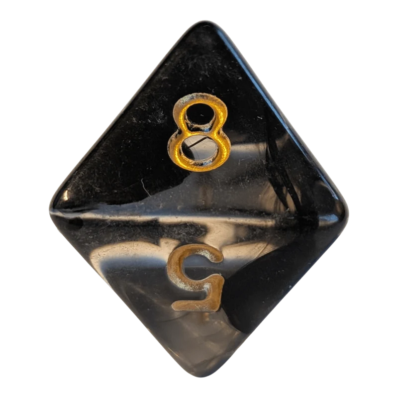Nebula Dark Cloud Dice Set - Transparentes 7er Set Schwarz/Gold