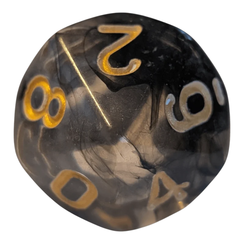 Nebula Dark Cloud Dice Set - Transparentes 7er Set Schwarz/Gold