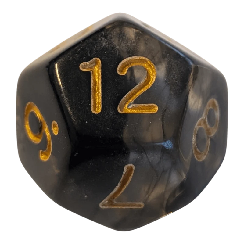 Nebula Dark Cloud Dice Set - Transparentes 7er Set Schwarz/Gold