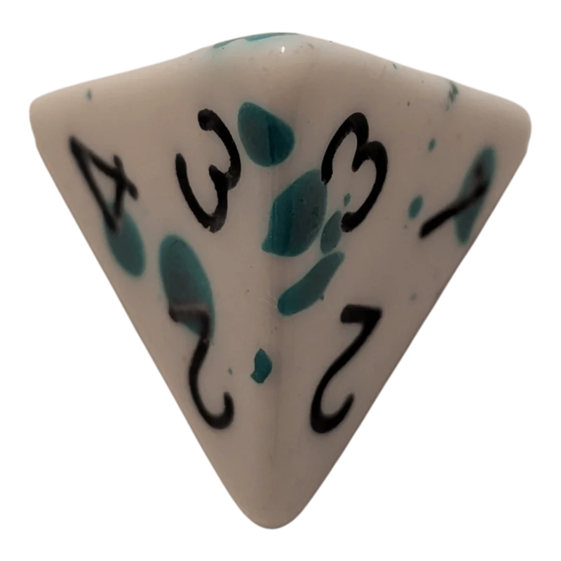 Speckled Dice (Grün/Weiß) mit Splatter-Effekt / Spritz-Effekt 7er Set