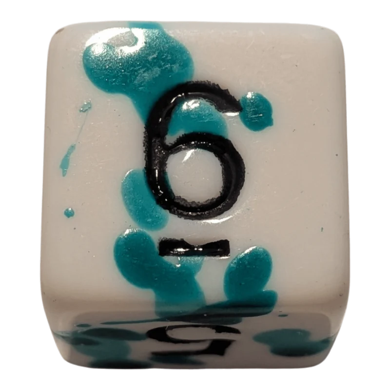 Speckled Dice (Grün/Weiß) mit Splatter-Effekt / Spritz-Effekt 7er Set