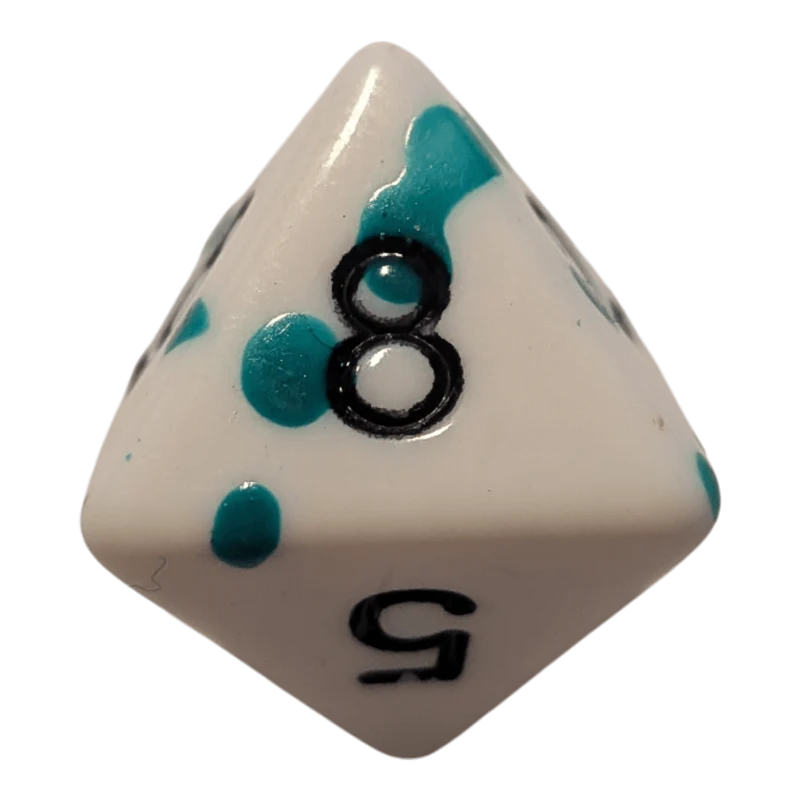 Speckled Dice (Grün/Weiß) mit Splatter-Effekt / Spritz-Effekt 7er Set