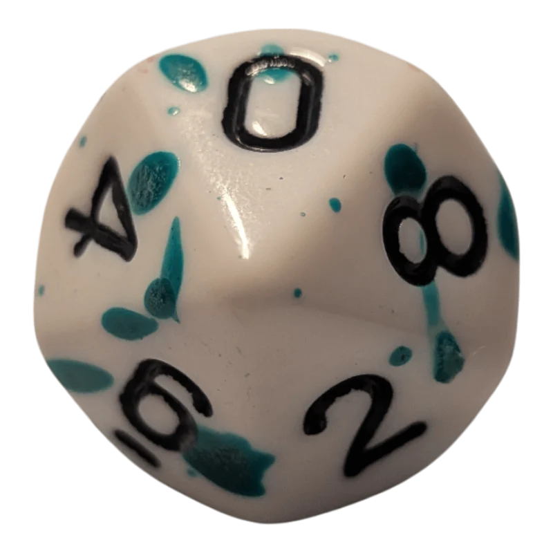Speckled Dice (Grün/Weiß) mit Splatter-Effekt / Spritz-Effekt 7er Set