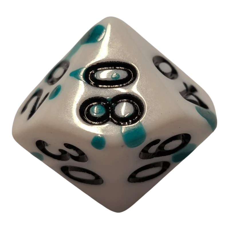 Speckled Dice (Grün/Weiß) mit Splatter-Effekt / Spritz-Effekt 7er Set