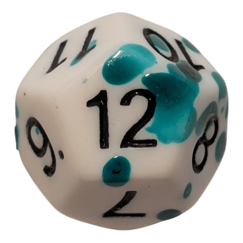 Speckled Dice (Grün/Weiß) mit Splatter-Effekt / Spritz-Effekt 7er Set