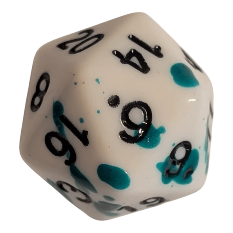 Speckled Dice (Grün/Weiß) mit Splatter-Effekt / Spritz-Effekt 7er Set