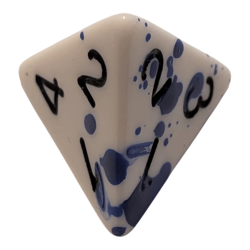 Speckled Dice (Blau/Weiß) mit Splatter-Effekt / Spritz-Effekt 7er Set
