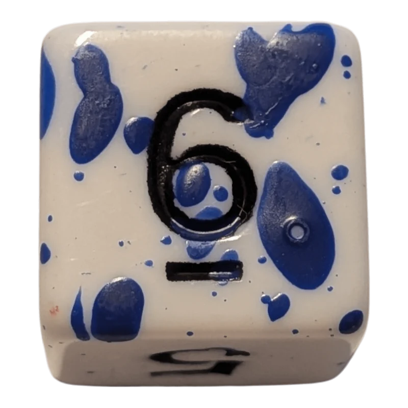 Speckled Dice (Blau/Weiß) mit Splatter-Effekt / Spritz-Effekt 7er Set