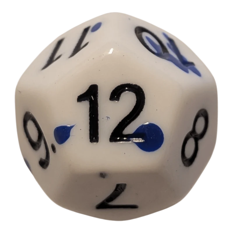 Speckled Dice (Blau/Weiß) mit Splatter-Effekt / Spritz-Effekt 7er Set
