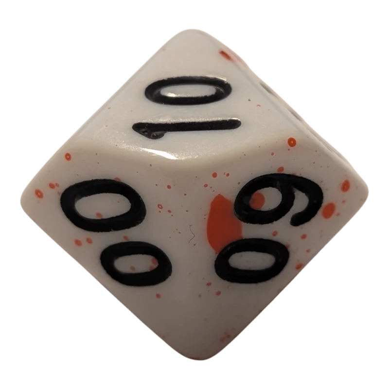 Blutstropfen Würfelset – Weiß/Rot mit Flecken (7er Set)