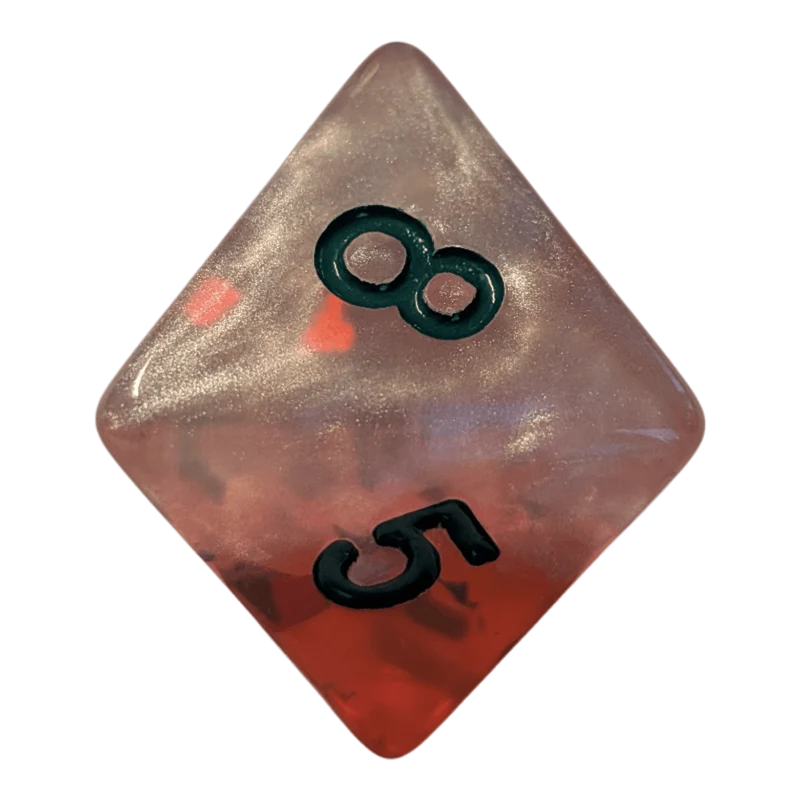 Transparentes Rot Perlmutt Weiß 7er Set