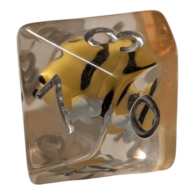 Funkelndes Bienen Würfelset – Bee Dice Transparent (7er Set)