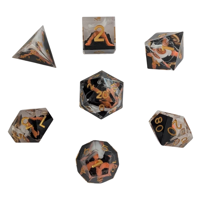 Lava-Würfel / Vulkan-Set 7er Set (18mm)