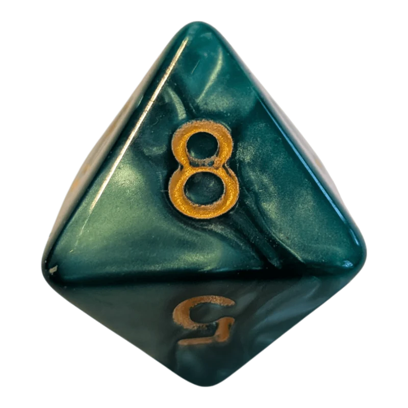 Perlmutt W8 in grün/gold
