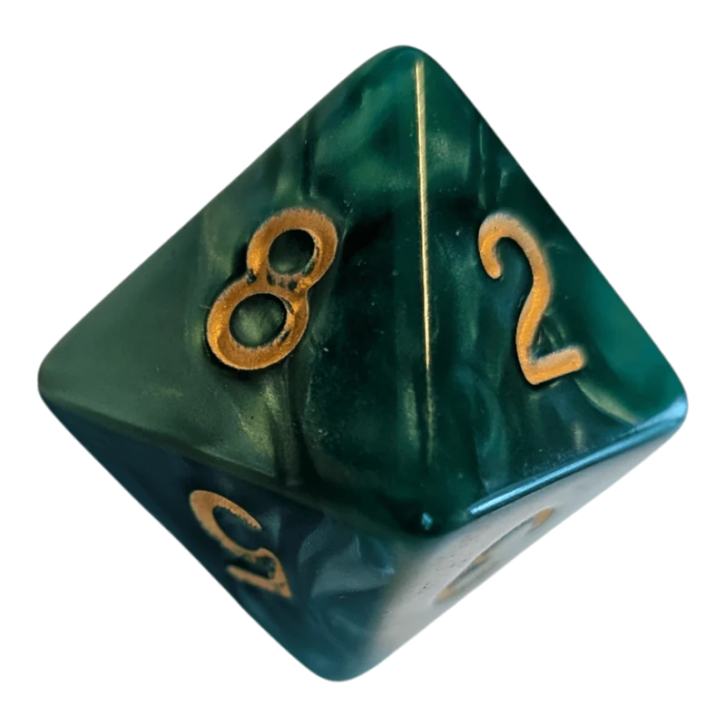 Perlmutt W8 in grün/gold