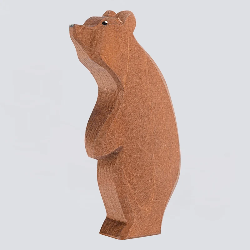Ostheimer Holzfigur Bär stehend Kopf hoch