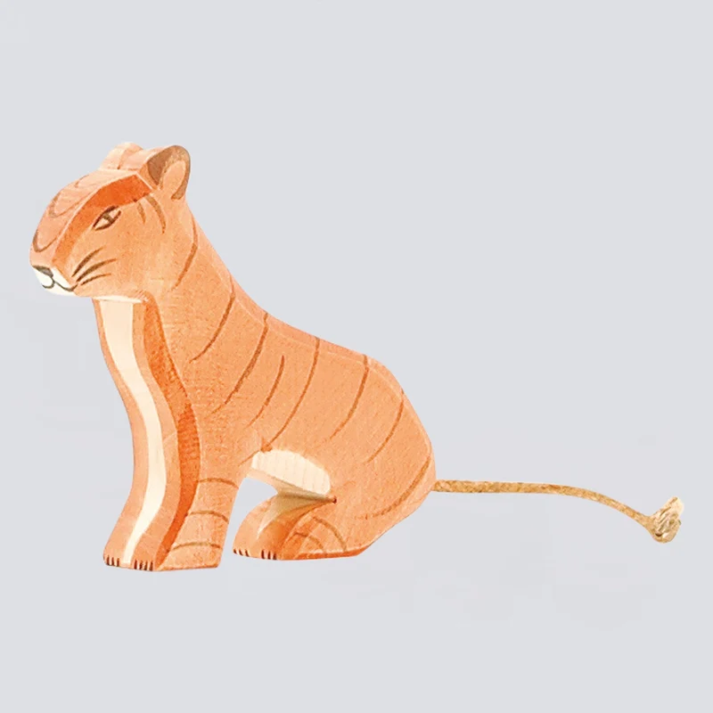 Ostheimer Holzfigur Tiger sitzend