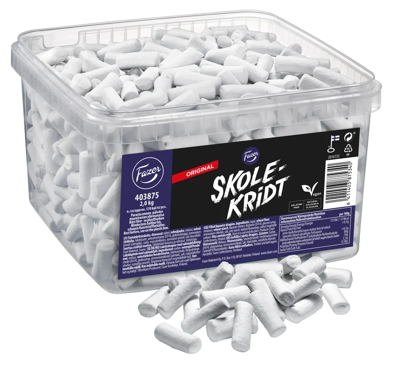 Fazer Skolekridt lakritsi irtokarkki 2kg