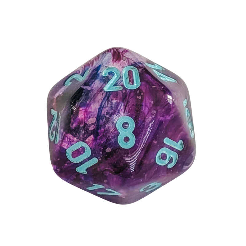 Chessex Mega‑Hedral - Nebula Nocturnal/turquoise Dice Set (20mm)