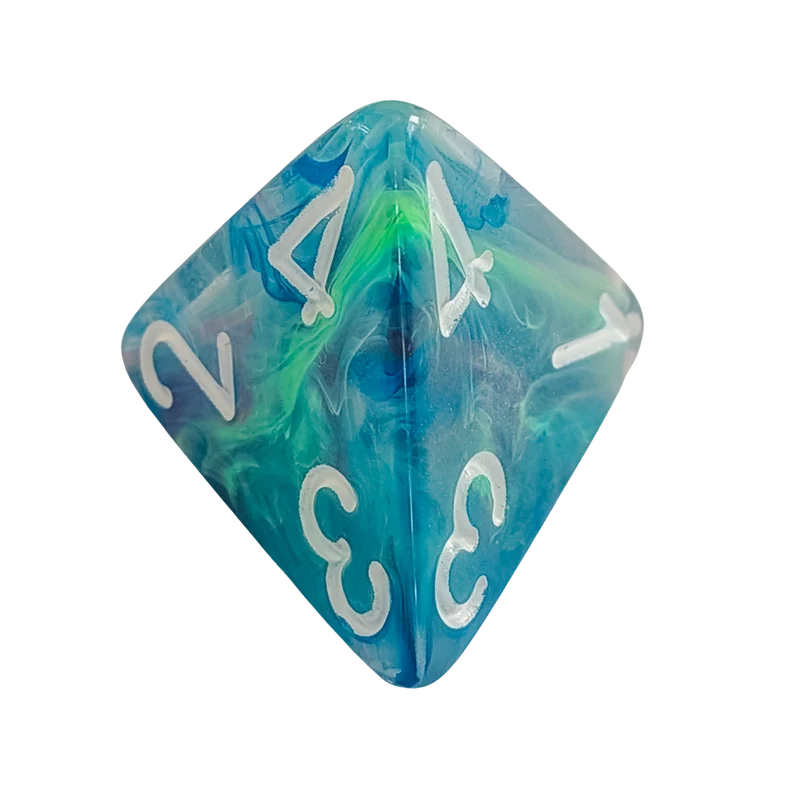 Chessex Mega‑Hedral - Festive Waterlily/white Dice Set (20mm)