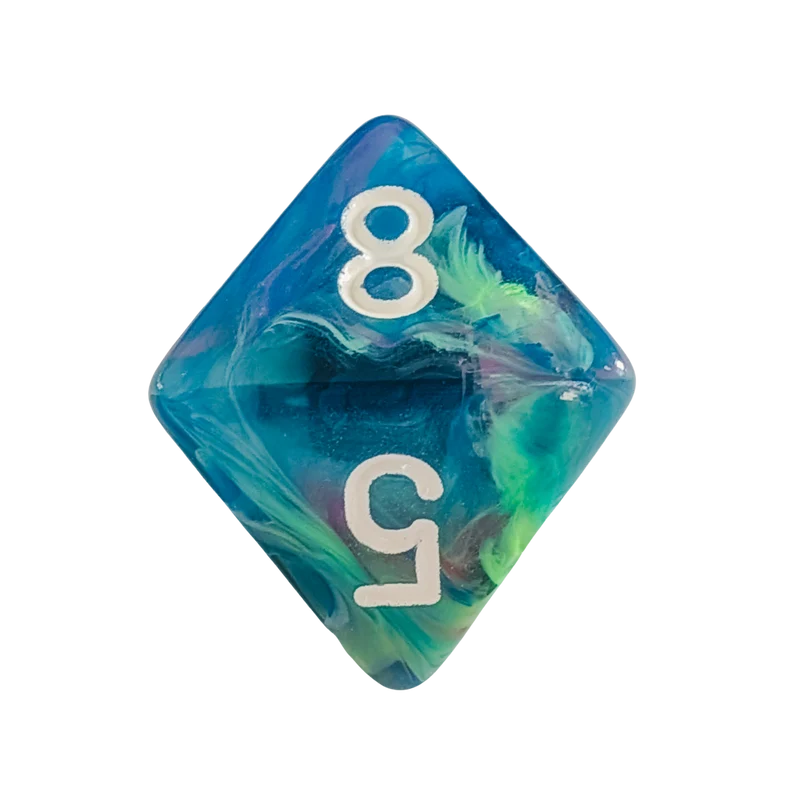 Chessex Mega‑Hedral - Festive Waterlily/white Dice Set (20mm)