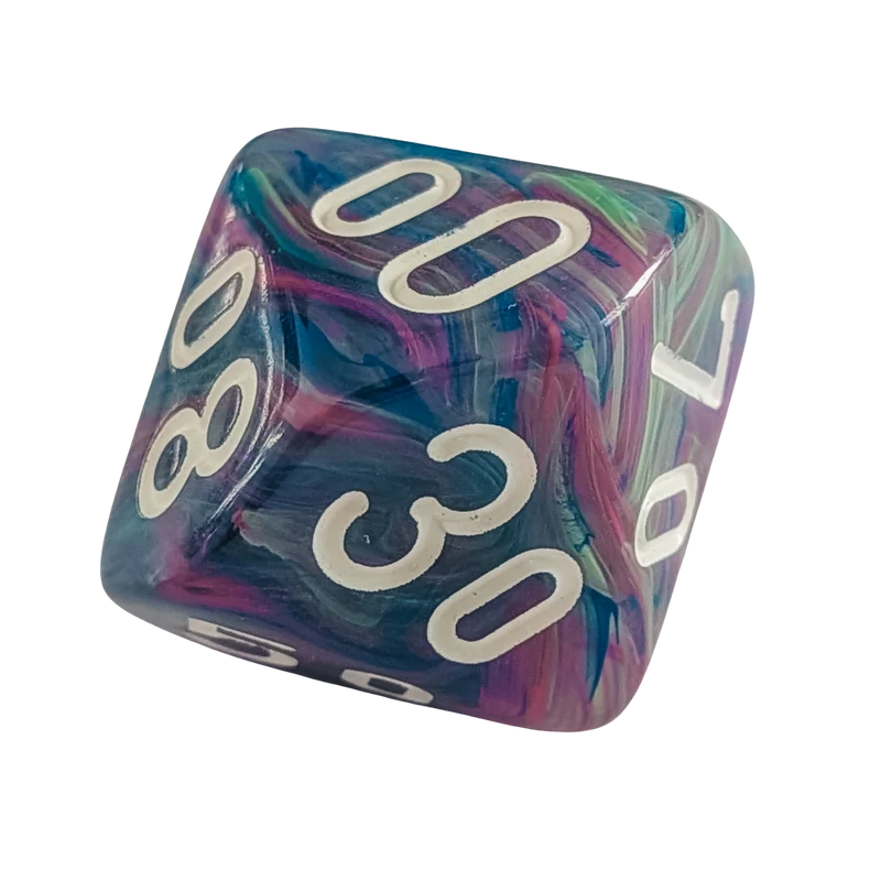 Chessex Mega‑Hedral - Festive Waterlily/white Dice Set (20mm)