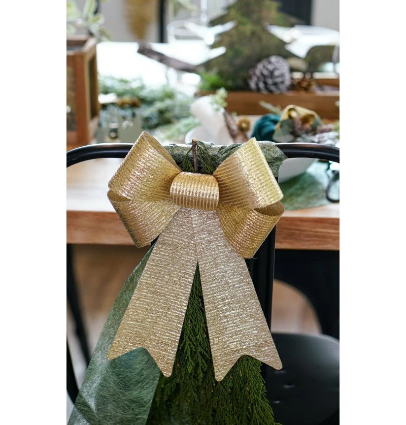 Gold Schleife Glitzer Streifen 38cm
