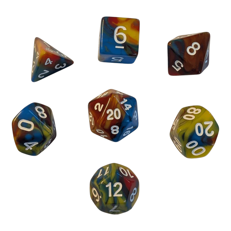 Multicolor Würfelset – Buntes 7er Set