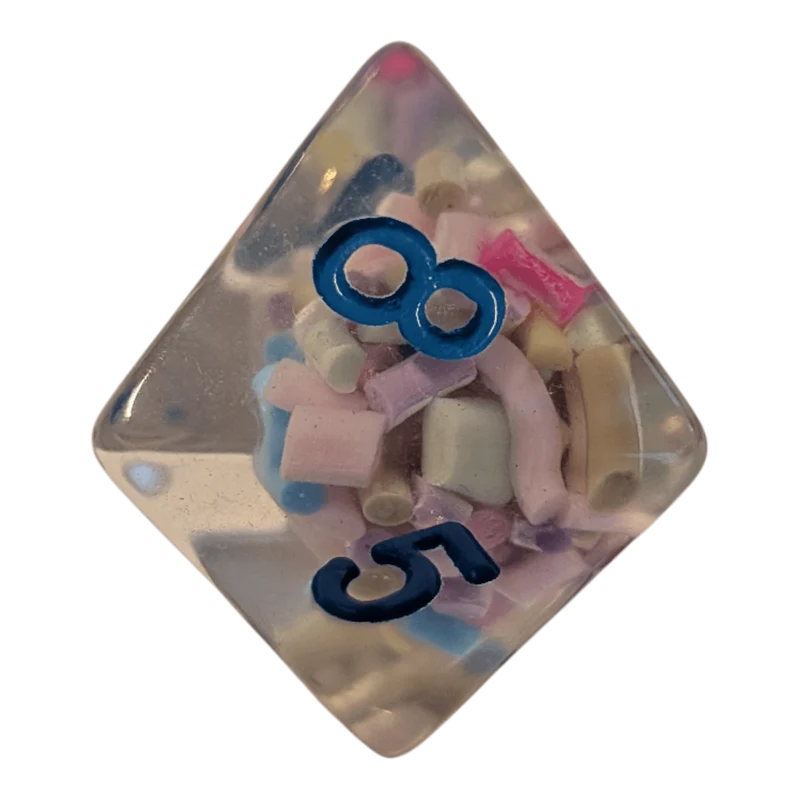 Konfetti/Sprinkle Dice – Pastellfarben (transparent & bunt) 7er Set