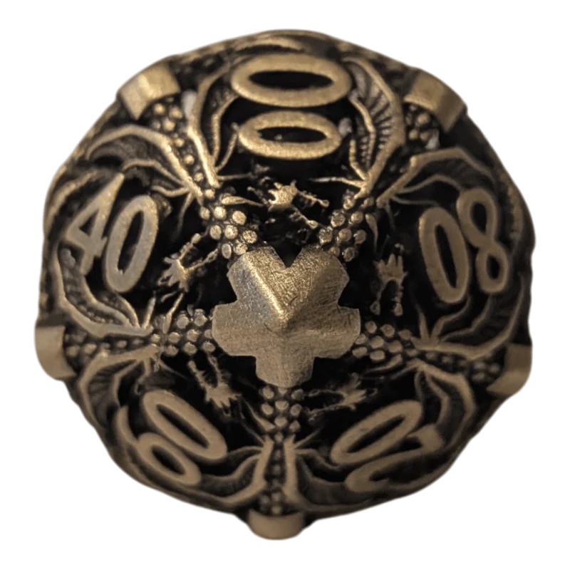 Metallwürfel mit fliegenden Drachen - Antik Bronze - 18mm Set