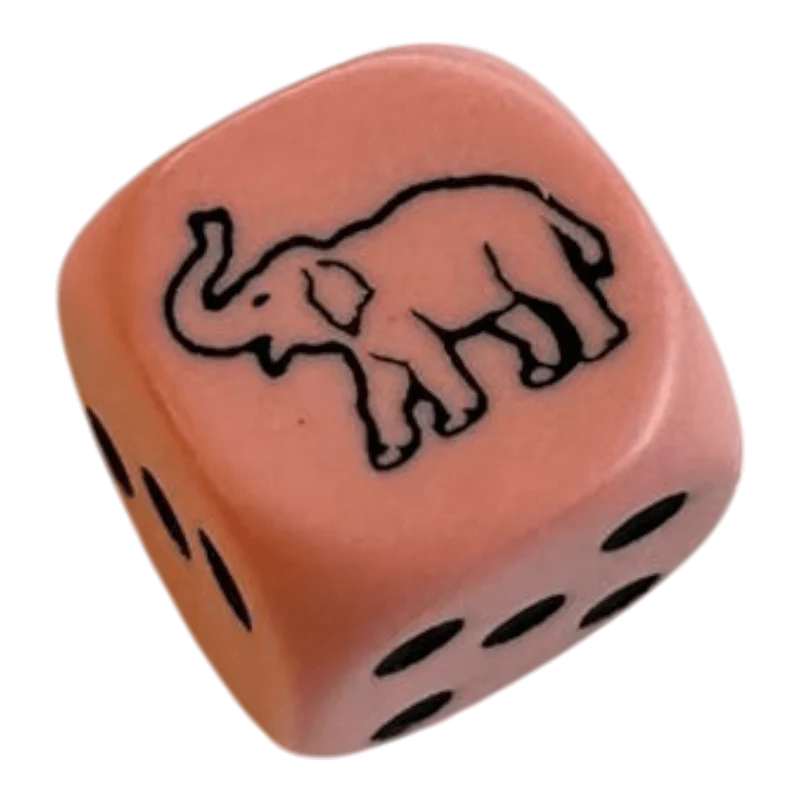 Elefanten Würfel W6 16mm Rosa