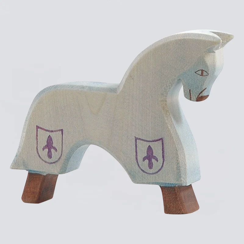Ostheimer Holzfigur Turnierpferd blau