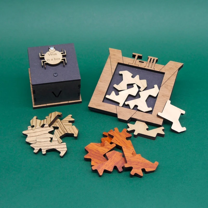 VIRUS IN A BOX - 3 Legepuzzle, ein Spiel