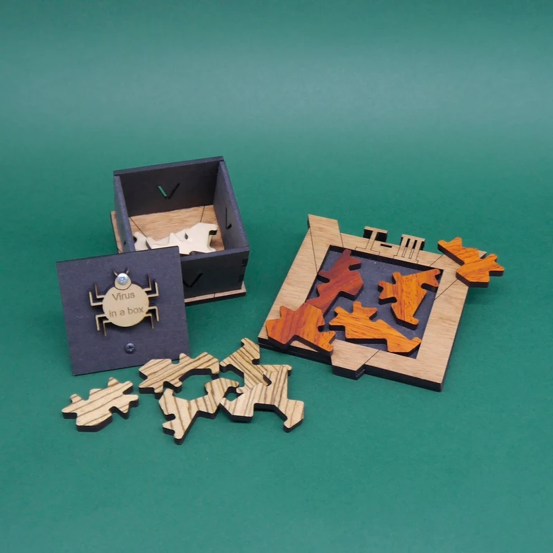 VIRUS IN A BOX - 3 Legepuzzle, ein Spiel