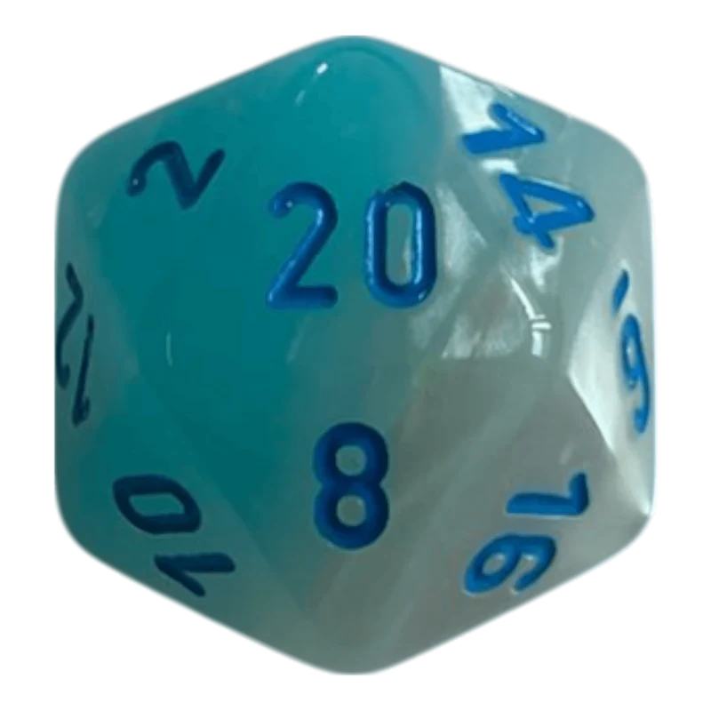 W20 Chessex Gemini Pearl Turquoise White/Blue