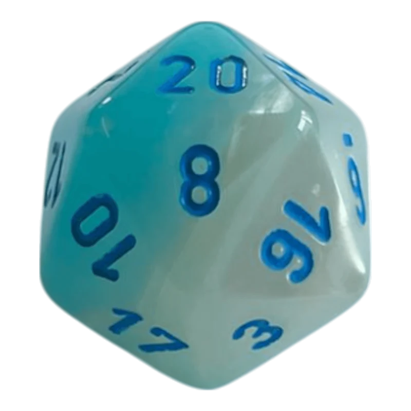 W20 Chessex Gemini Pearl Turquoise White/Blue
